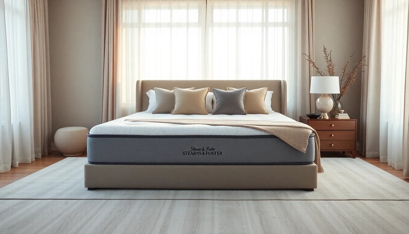 Experience comfort with a stylish stearns and foster california king mattress in a beautifully designed bedroom.