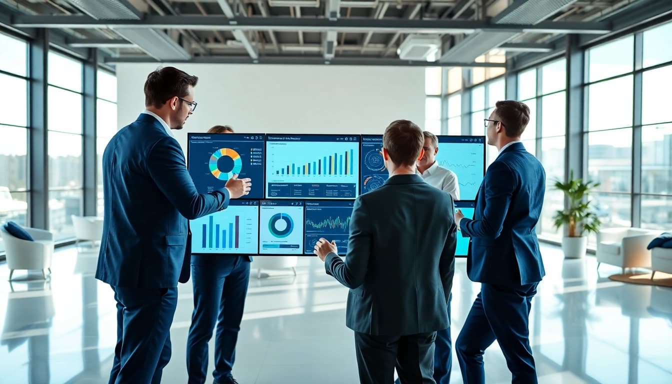 Engage with competitive intelligence faqs through collaborative analysis in a modern office.