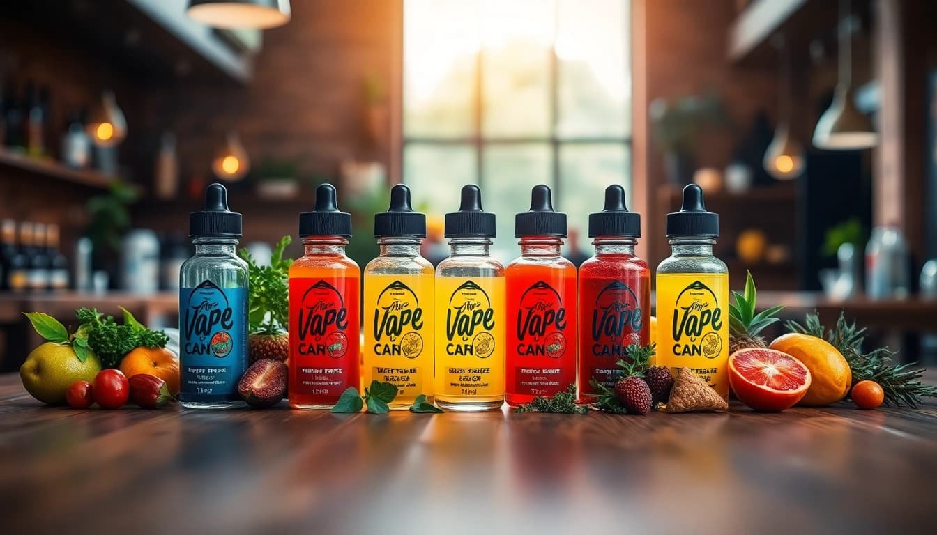 Engaging selection of vape juice flavors in colorful bottles showcasing their rich diversity.