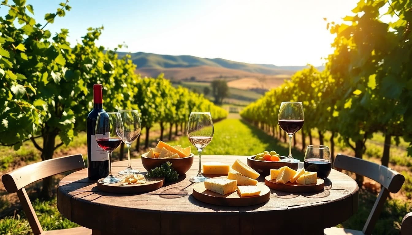 Enjoying wineries in Clarksburg surrounded by lush vineyards and fine wines during a sunny day.