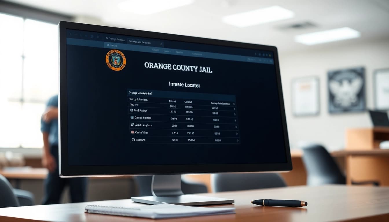 Locate inmates quickly with the Orange County Jail Inmate Locator interface in a professional setting.