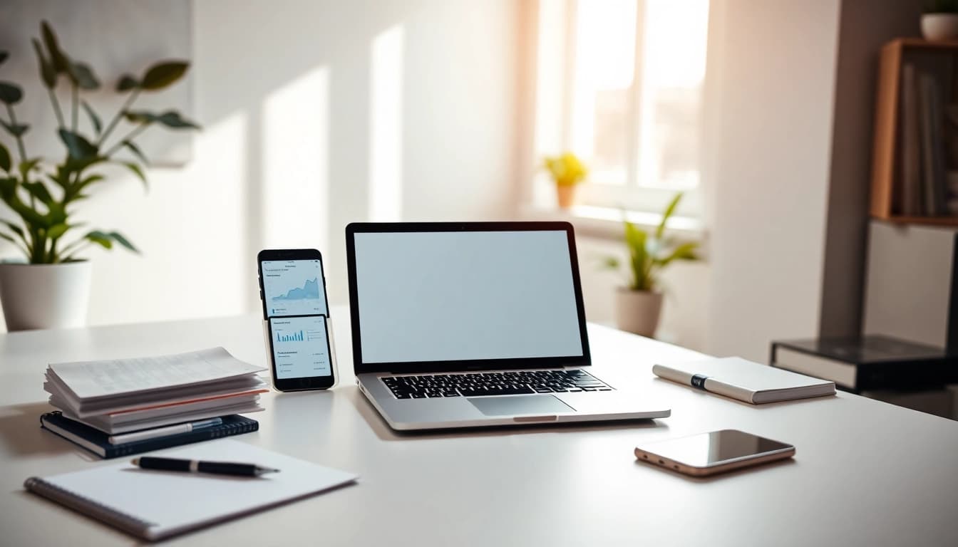 Enhance your strategy with https://rr88rd.com/ as a sleek laptop and marketing tools inspire productivity.