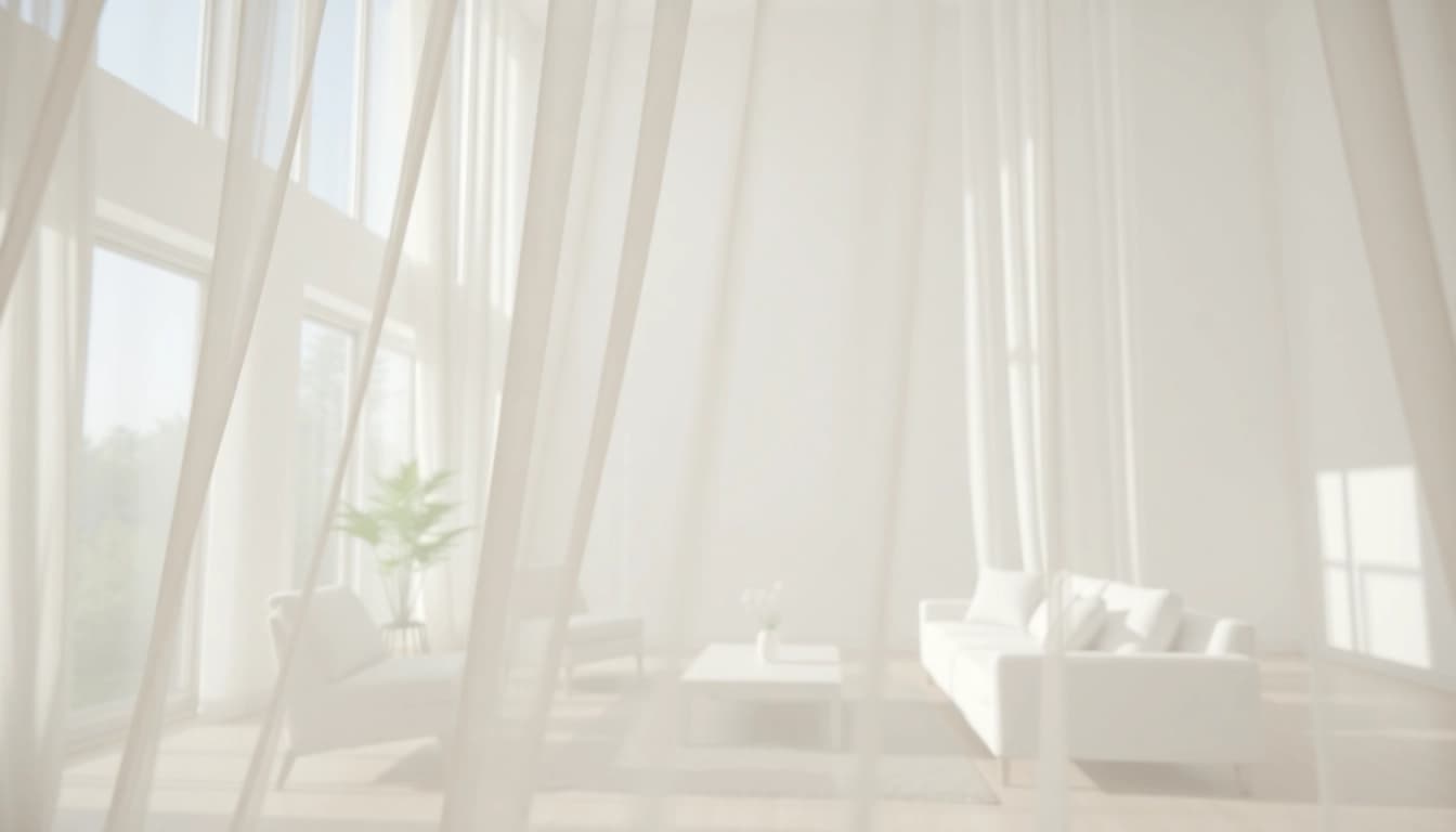 Maak een warme en uitnodigende ruimte met lichte en transparante stoffen die de kamer verfraaien.