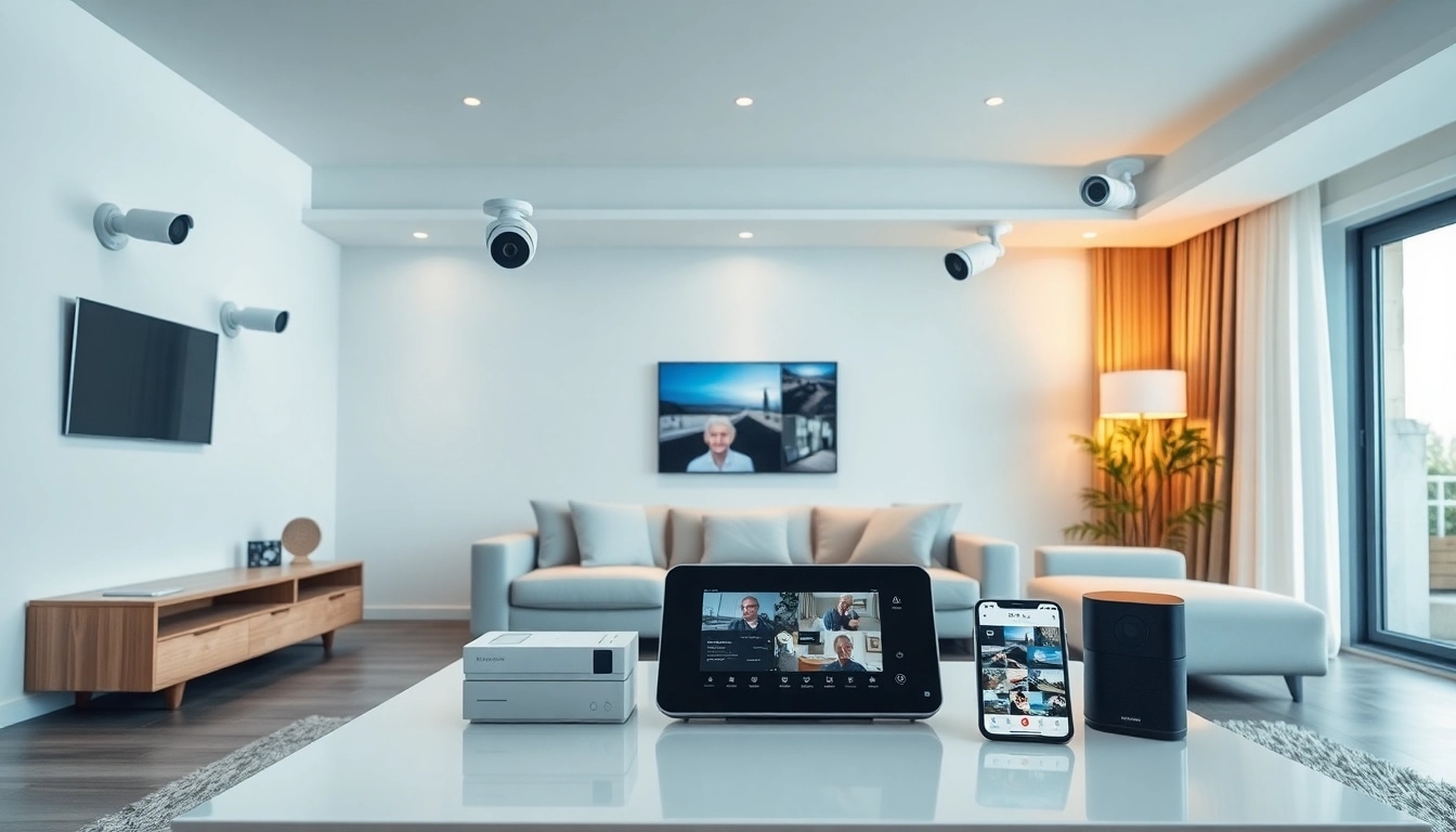 Explora alarmas de seguridad avanzadas instaladas en un espacio de vida moderno.