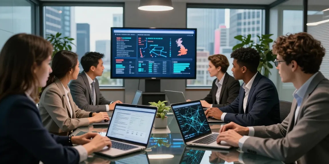 Analyzing top business mobile networks UK insights in a modern corporate setting.