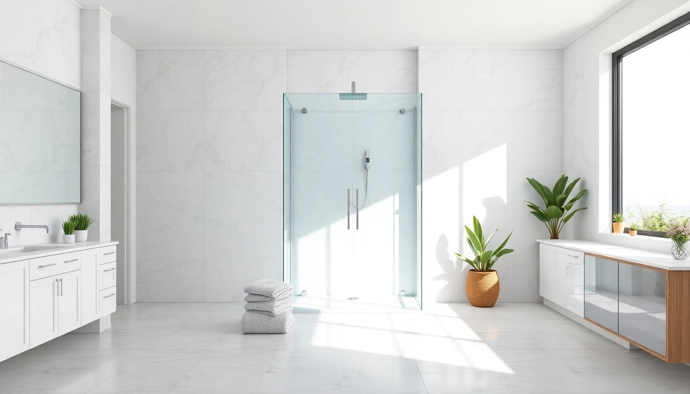 Exquisite design showcasing elegant showers au in a modern bathroom setup.