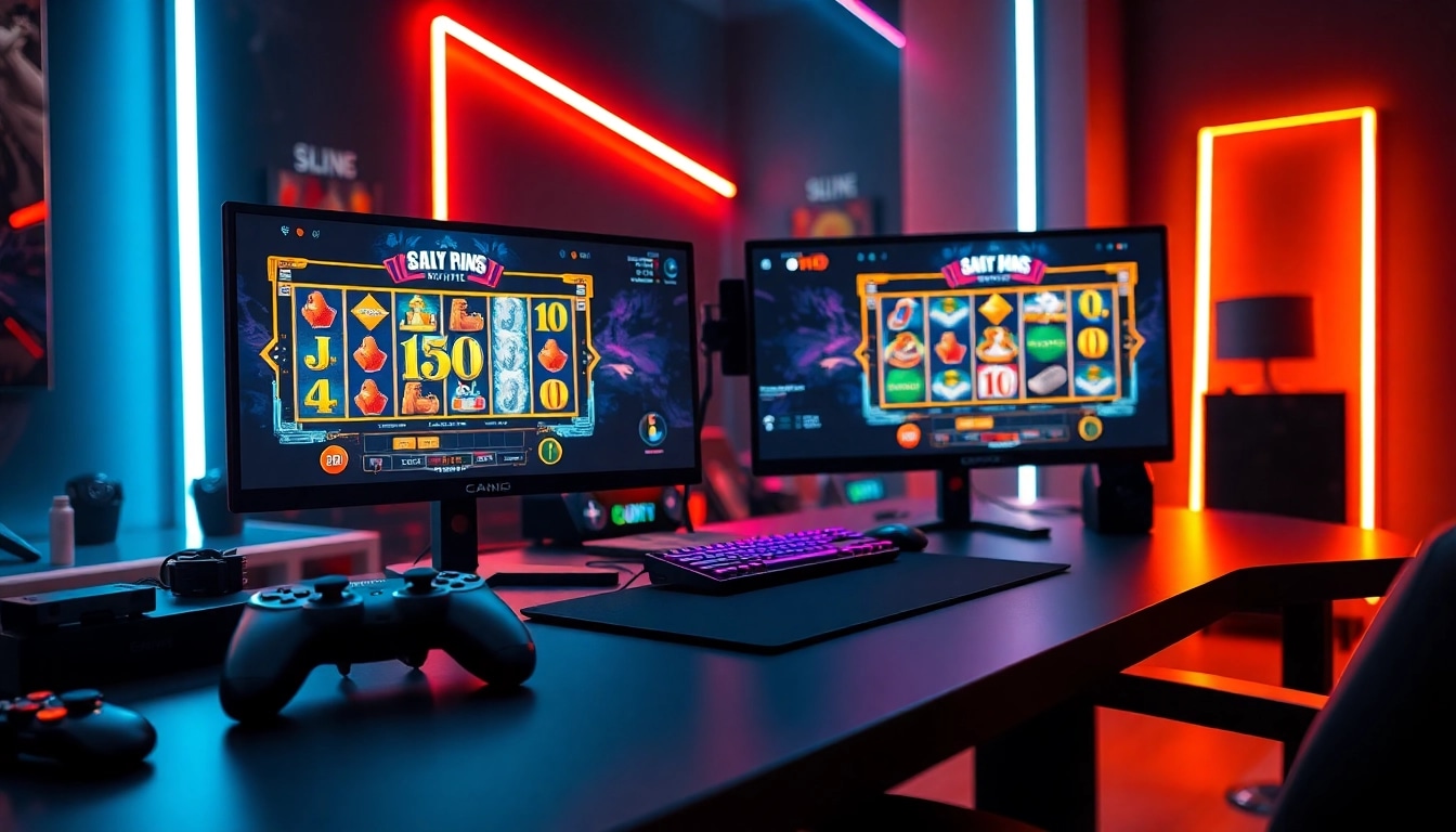 Menggunakan qqpulsa untuk bermain game slot online dengan setup gaming modern dan aksesori yang menarik.
