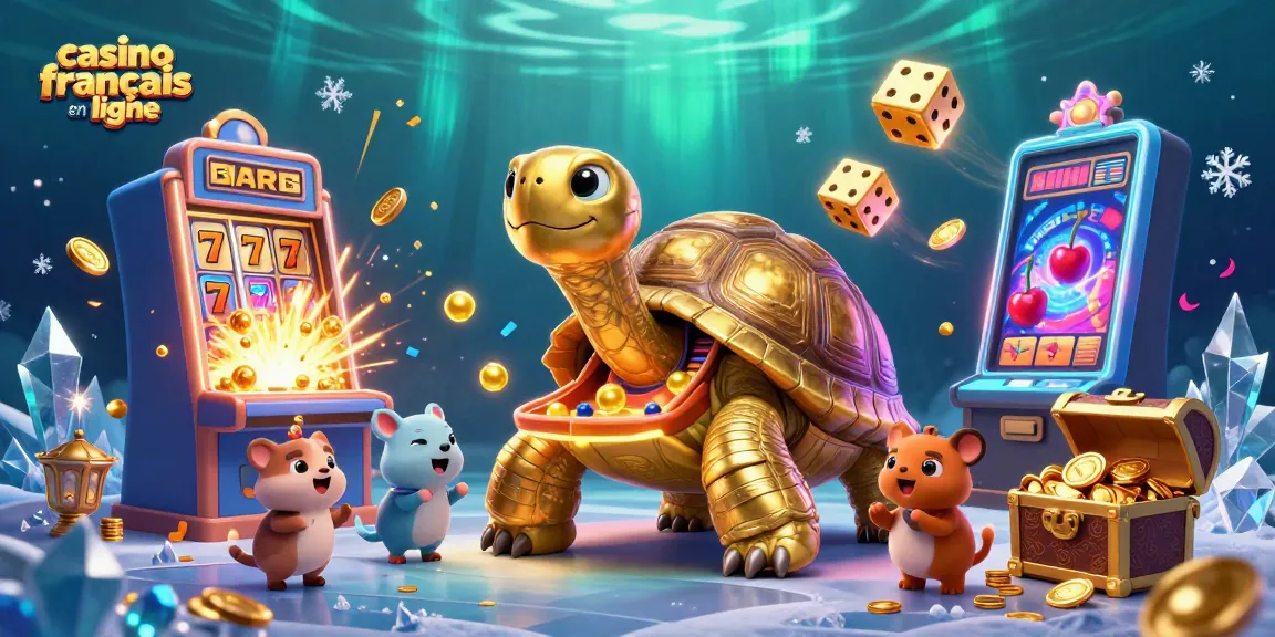 Découvrez le casino français en ligne avec une tortue dorée en machine à pinball.