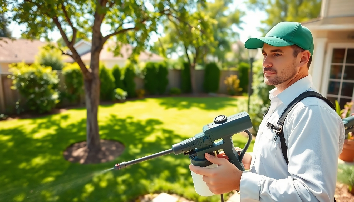 Best pest control for homeowners with professional technician treating garden.