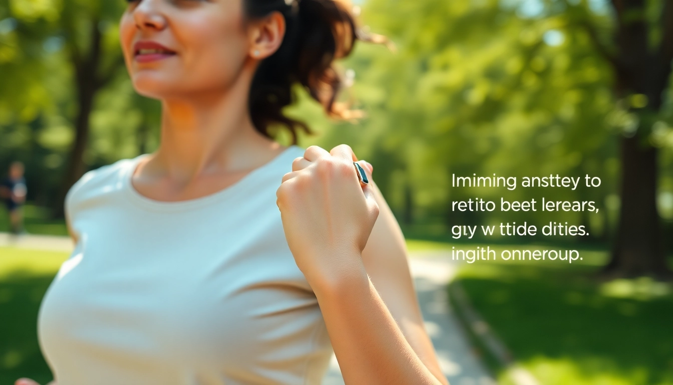 Wearing a stylish Health Ring during a morning run amidst nature.