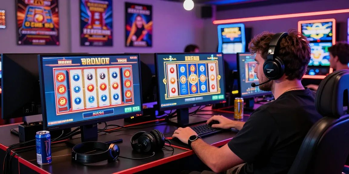 Player enjoying a thrilling slot online game experience in a vibrant gaming setup, showcasing dynamic visuals and excitement.