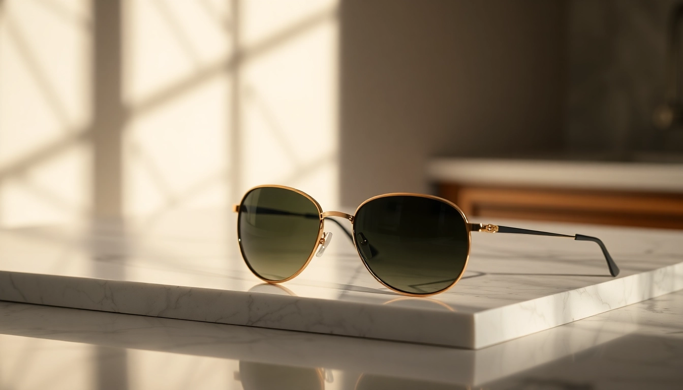 Product photography of luxurious sunglasses showcasing refinement and quality