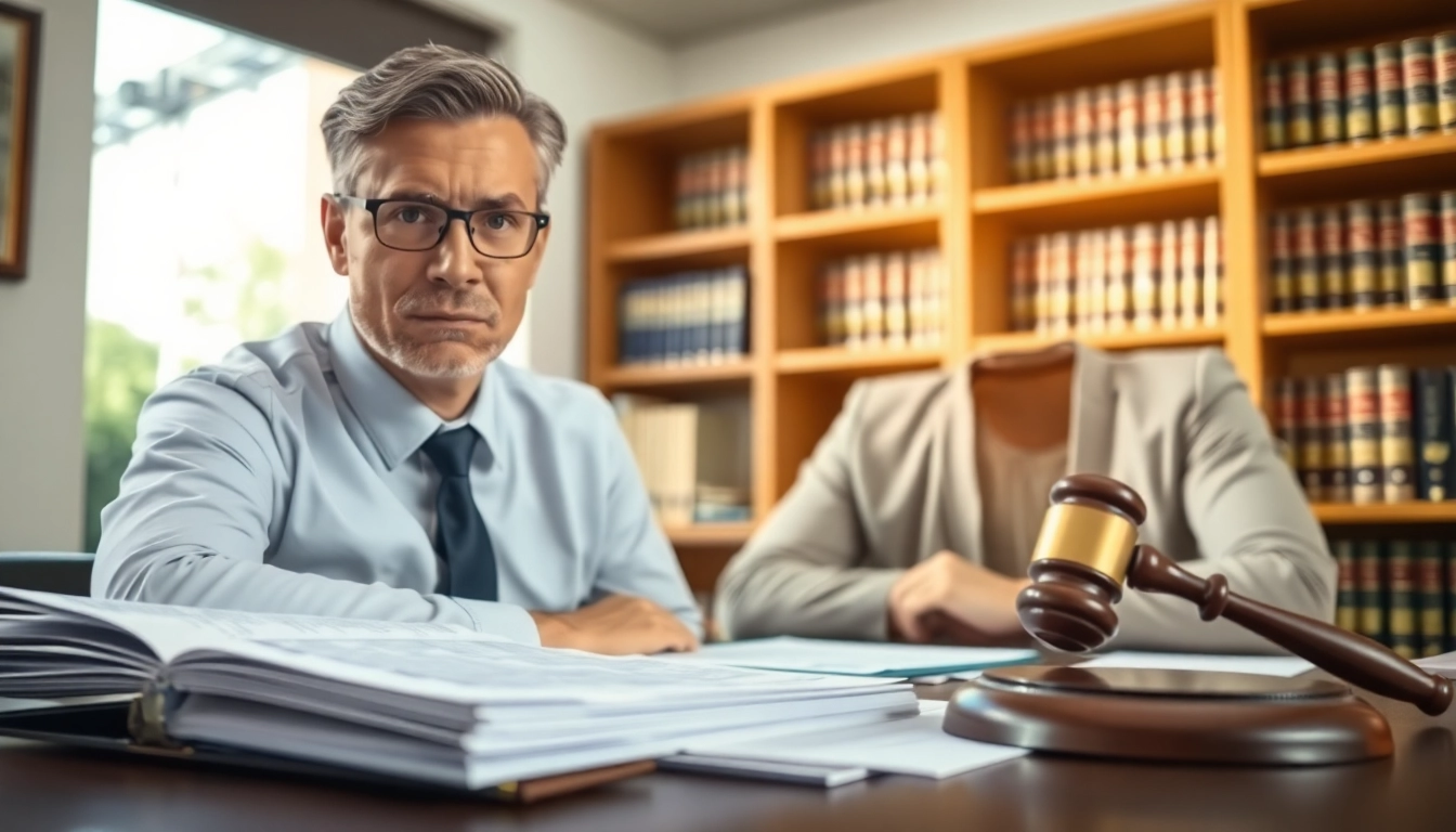 Clearwater truck accident attorney consulting with a client in a professional office.