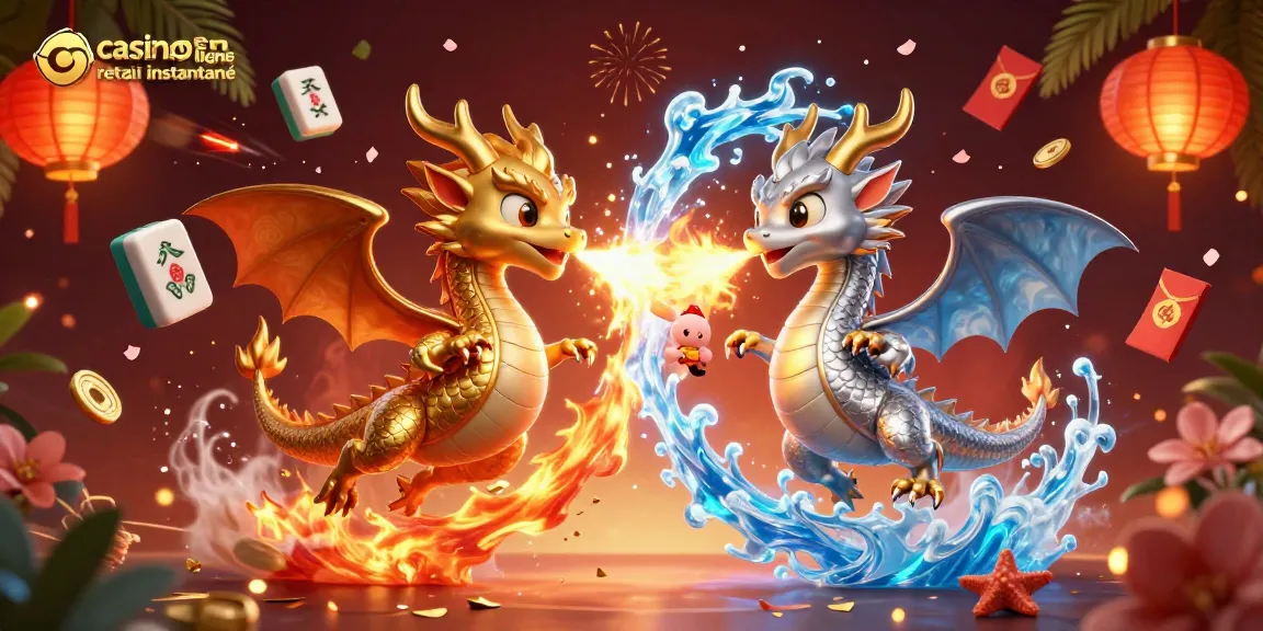 Joue au casino en ligne avec un retrait instantané grâce à de riches illustrations de dragons et d'éléments de jeu.