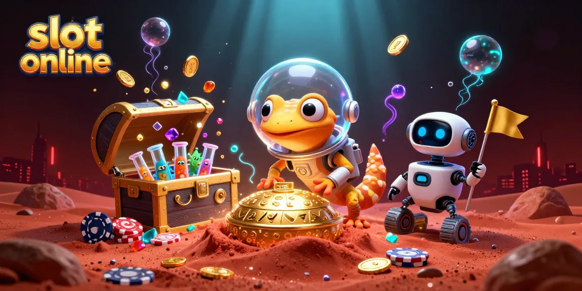 Spin the reels of slot online with a Martian gecko in a golden casino adventure.