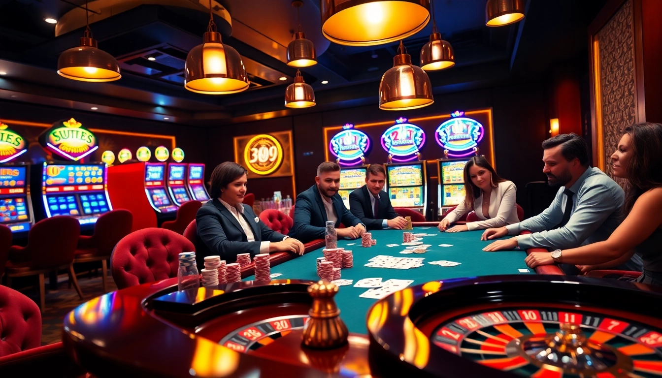 Une scène de jeu de poker palpitante dans un cadre luxueux au meilleur casino en ligne.