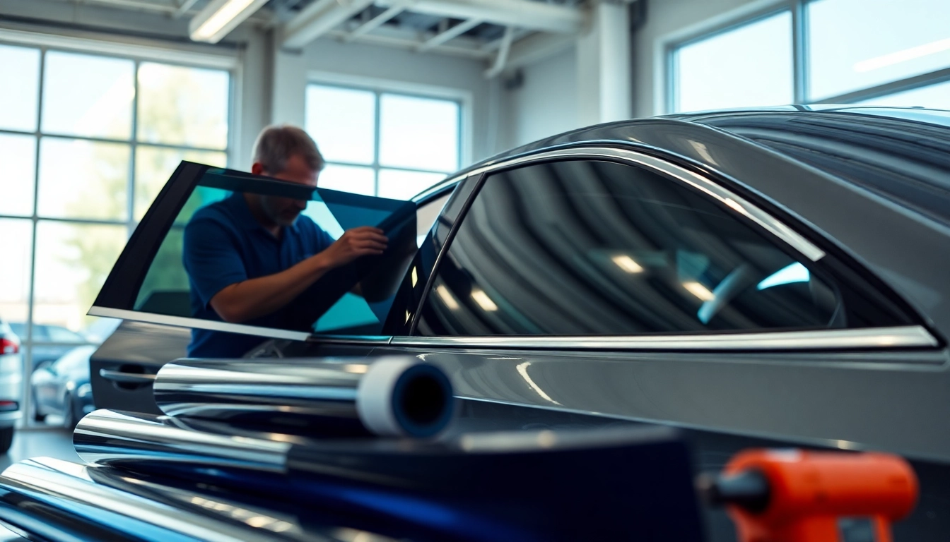 Enhancing comfort and style with window tinting Cleveland TN in a modern car shop.