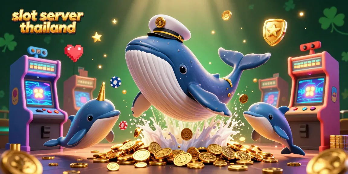 Spin and win at slot server thailand with playful dolphins, fortune whale, and vibrant casino elements.