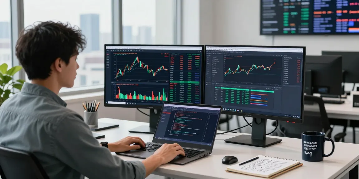 Real-time index backtesting data analysis in a modern finance tech workspace