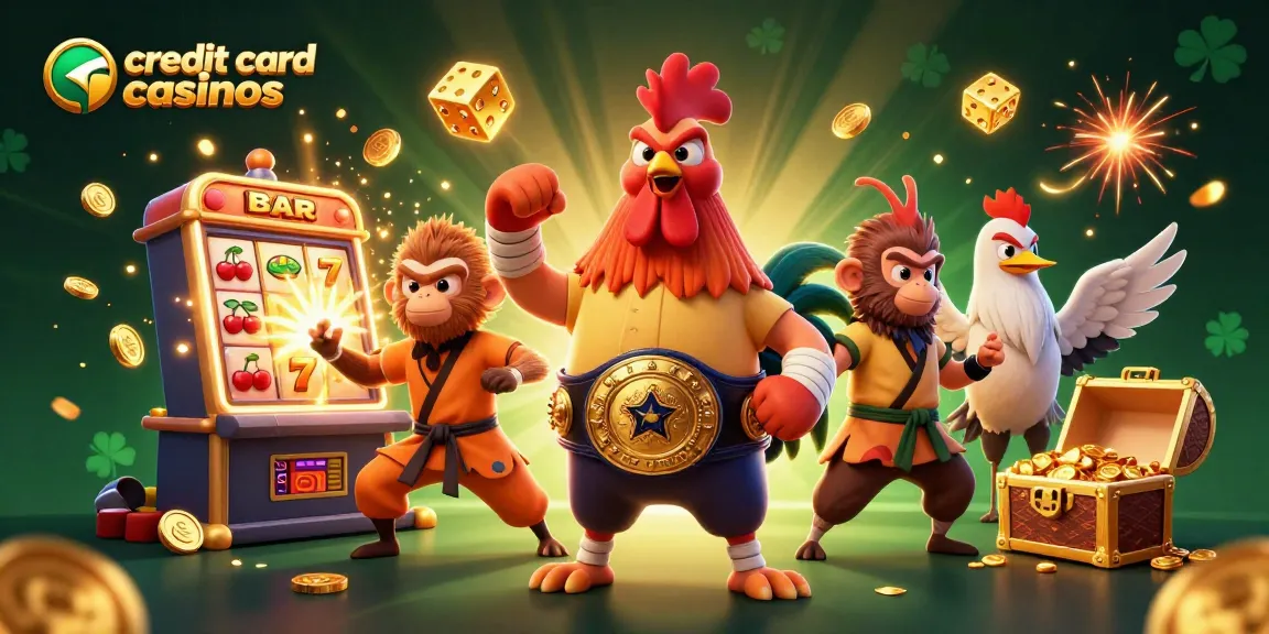 Experience thrilling action at credit card casinos with vibrant characters and dynamic gaming elements.