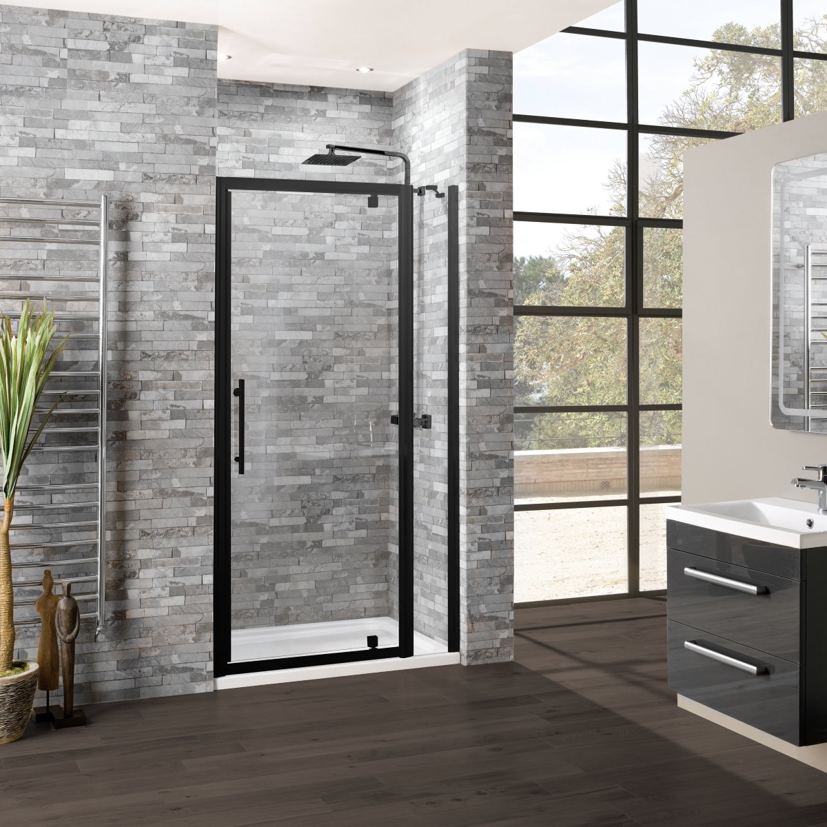 How a Shower Door Black Frame Complements Any Decor