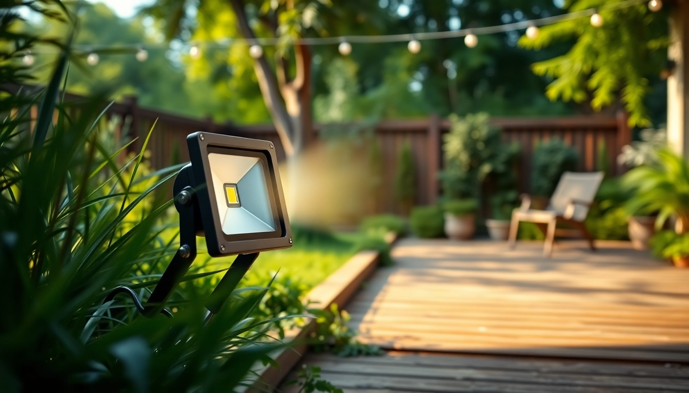 Verlicht je tuin met de krachtige led breedstraler in een sfeervolle setting.