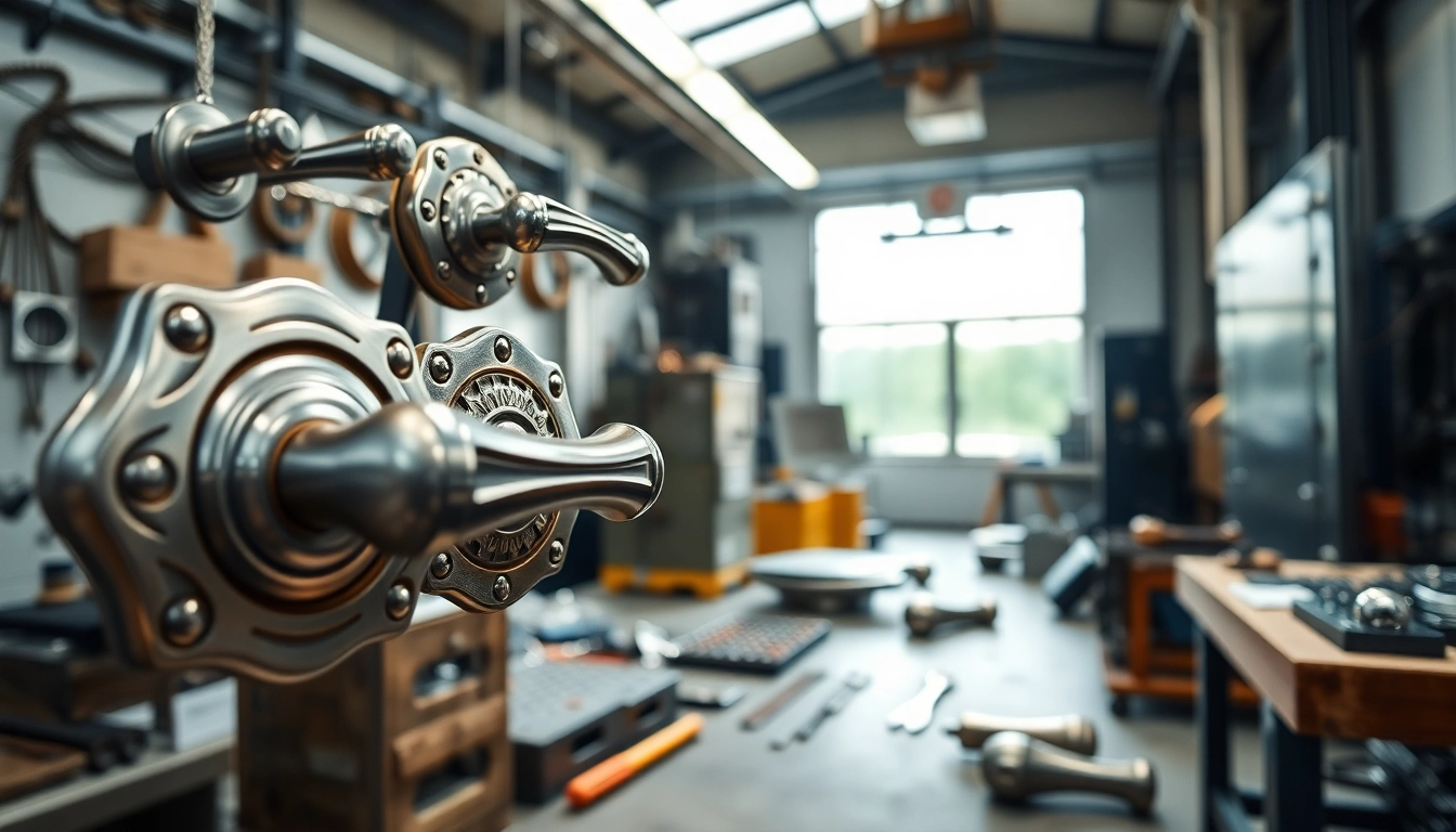 Door Handle Manufacturers showcasing metal craftsmanship in a professional workshop.