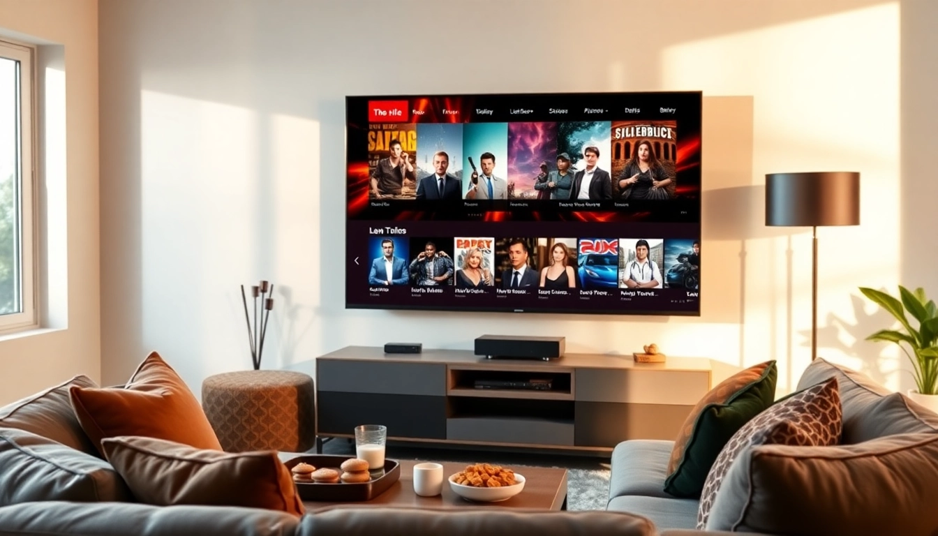 Watch full episodes online in a cozy living room with a modern TV displaying vibrant shows.