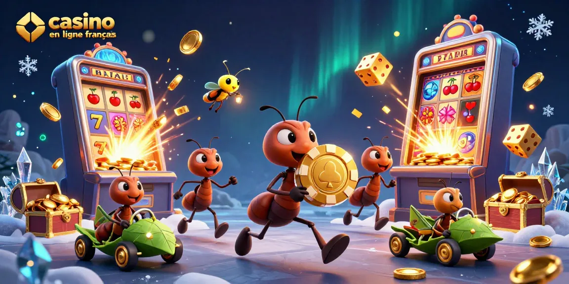 Faites l'expérience de l'excitation du casino en ligne francais avec cette illustration animée dynamique.