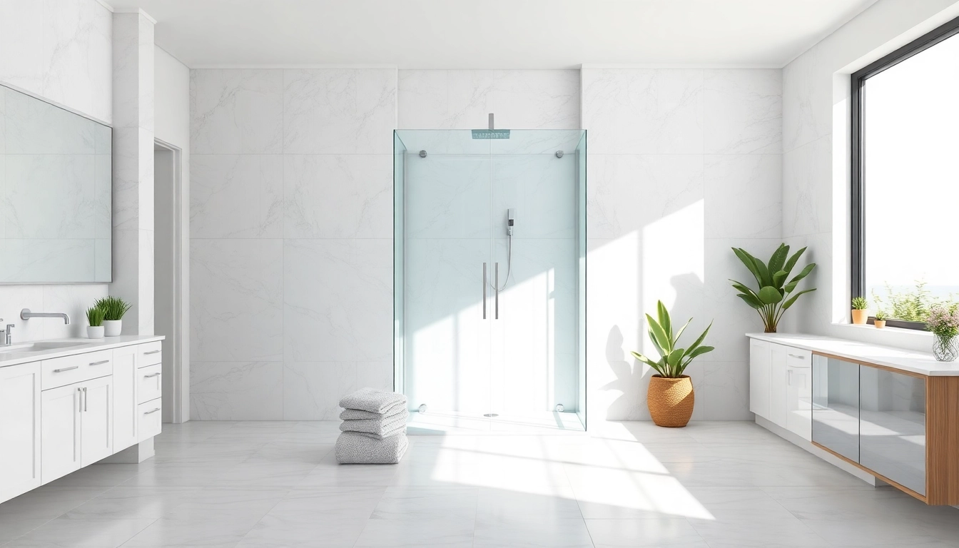 Exquisite design showcasing elegant showers au in a modern bathroom setup.
