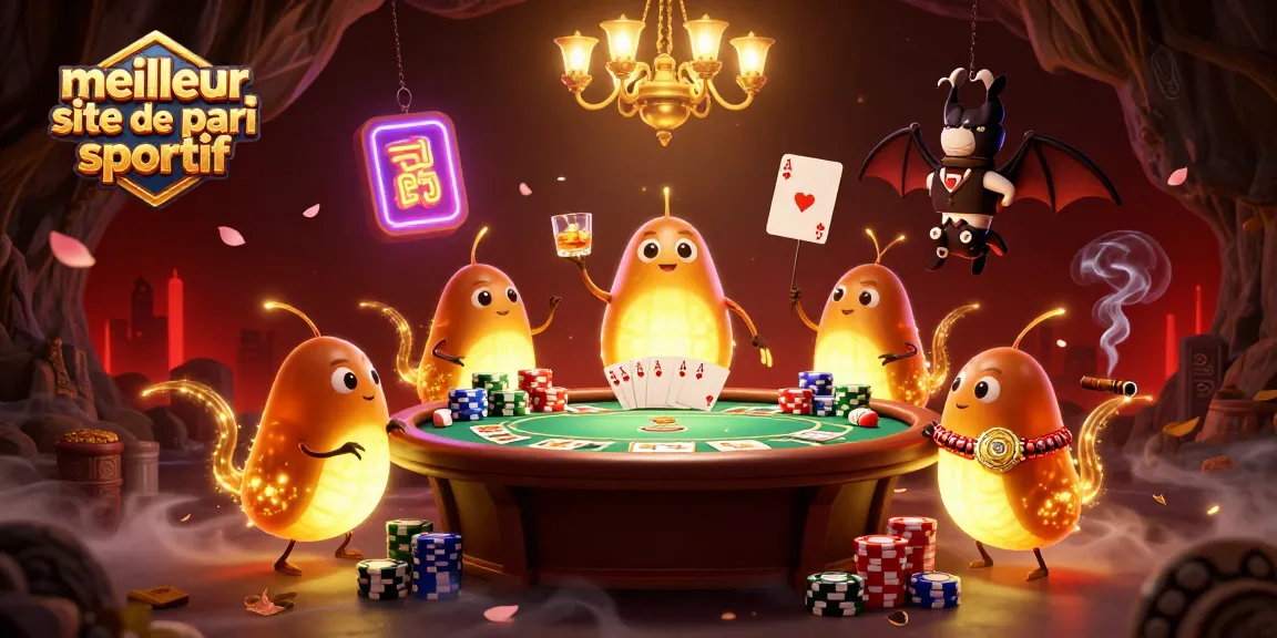 Les vers luisants illuminent le meilleur site de pari sportif avec leurs queues dorées. Une scène captivante de casino.