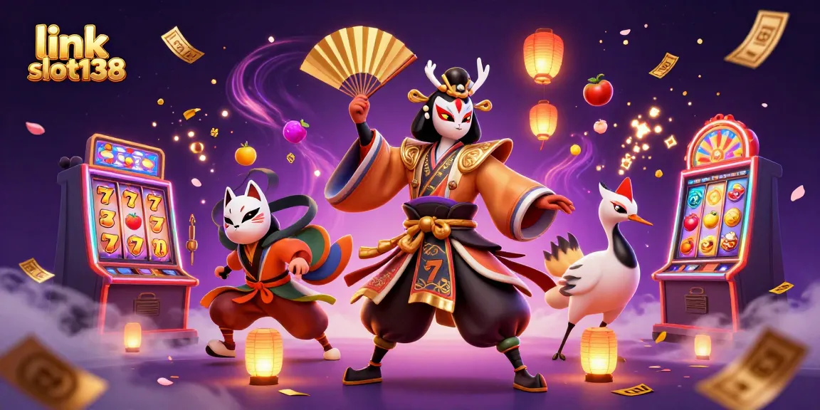 Experience thrill with link slot138 in a vibrant casino scene filled with dynamic slot elements.