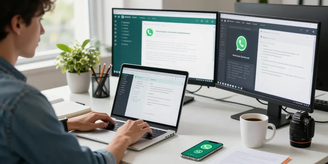 WhatsApp下載 engaging developer workspace with coding and notifications