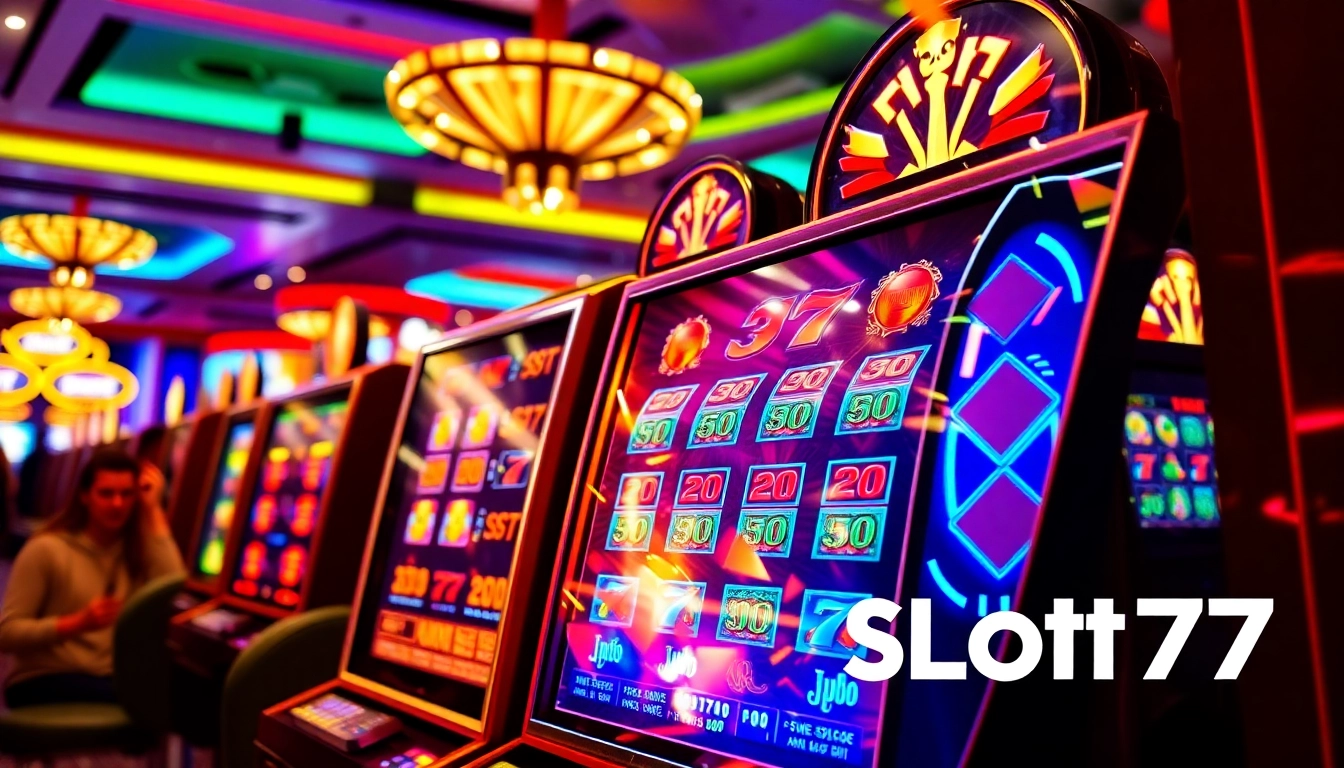 Menangkan jackpot di Slot77 dengan mesin slot berwarna-warni yang mengesankan.