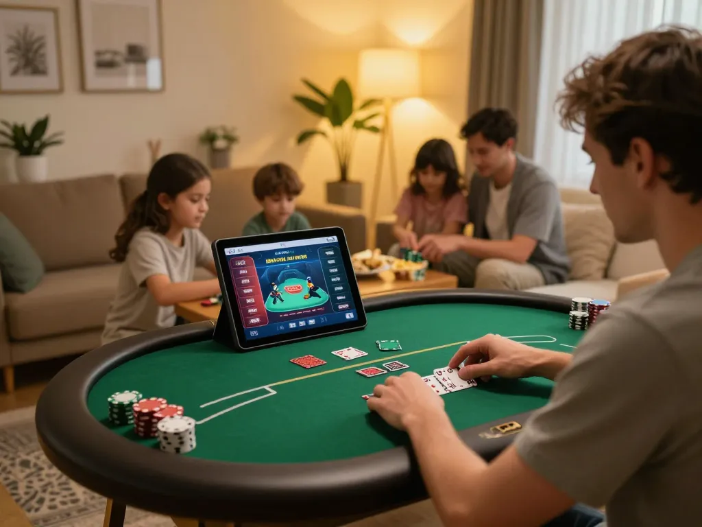 Engage with top quality widgets while playing poker online, creating strategic moments in a cozy home atmosphere