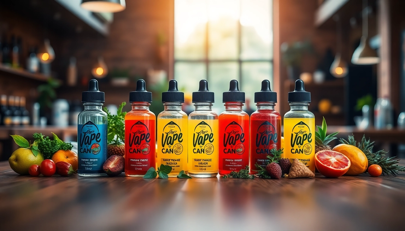 Engaging selection of vape juice flavors in colorful bottles showcasing their rich diversity.