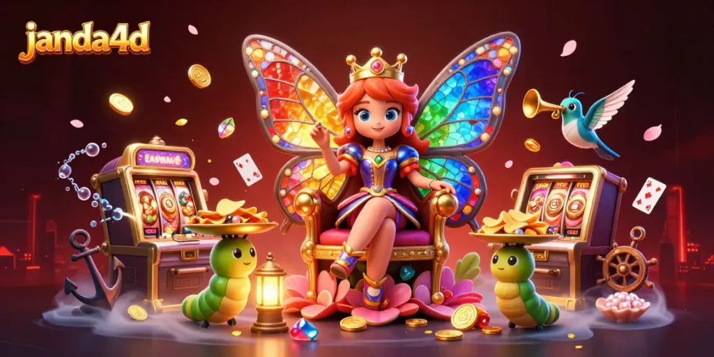 Janda4d menghadirkan ilustrasi 3D dengan ratu kupu-kupu dan elemen slot yang memikat untuk kemenangan.