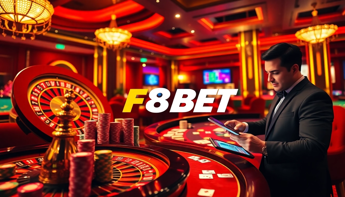 Experience the excitement of F8BET with vibrant casino gaming visuals and dynamic interactions.