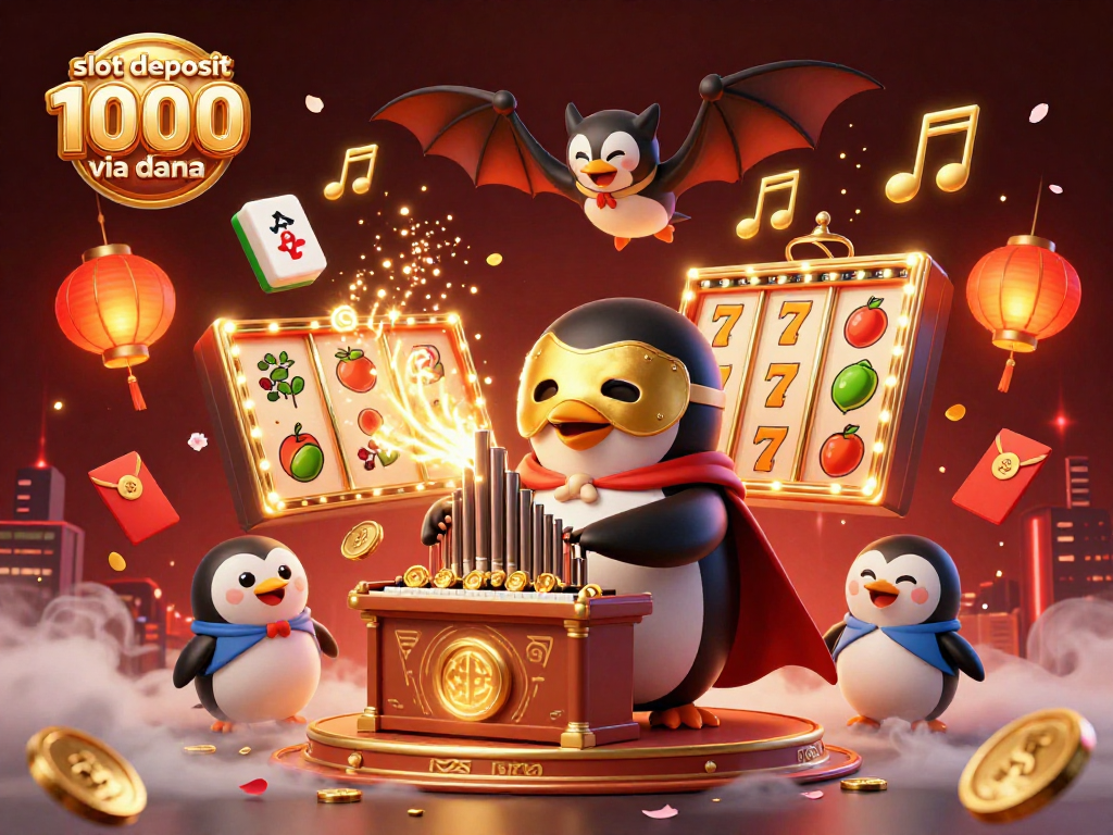 Kemenangan besar di slot deposit 1000 via dana, dengan penguin opera dan koin emas.