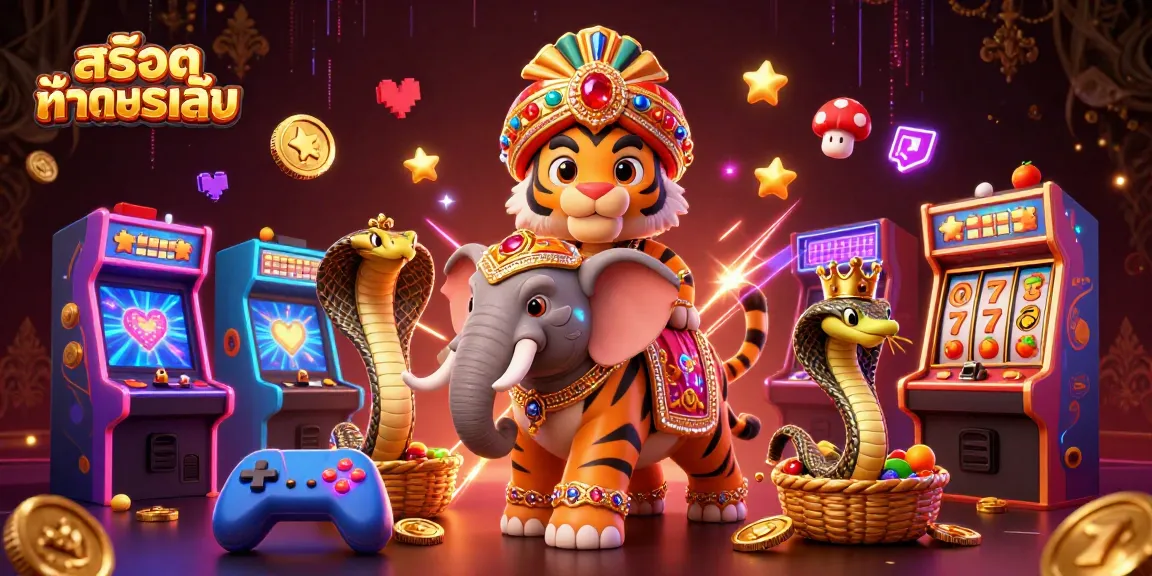Experience สล็อตทดลองเล่น with a dazzling scene featuring a maharaja tiger, jewel-encrusted elephant, and dynamic casino elements.