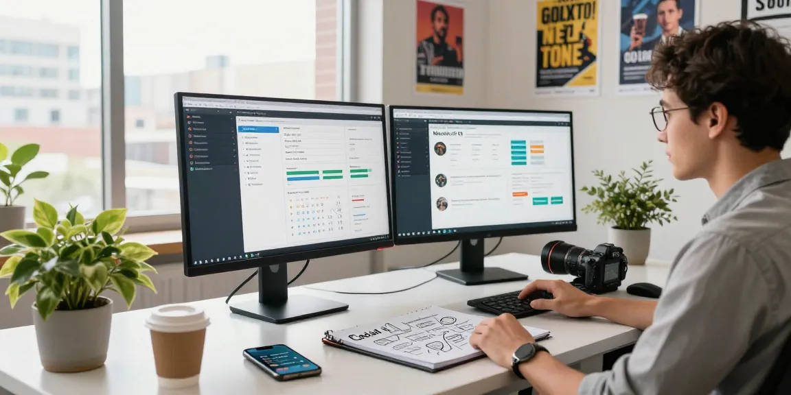 Dynamic workspace of scenadomen.pl showcasing digital marketing strategies and analytics.