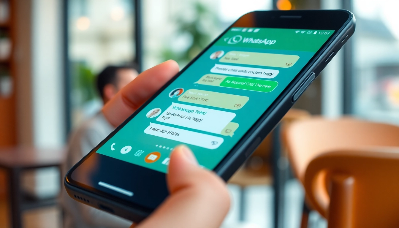 GB WhatsApp app interface showcasing customization features on a smartphone.