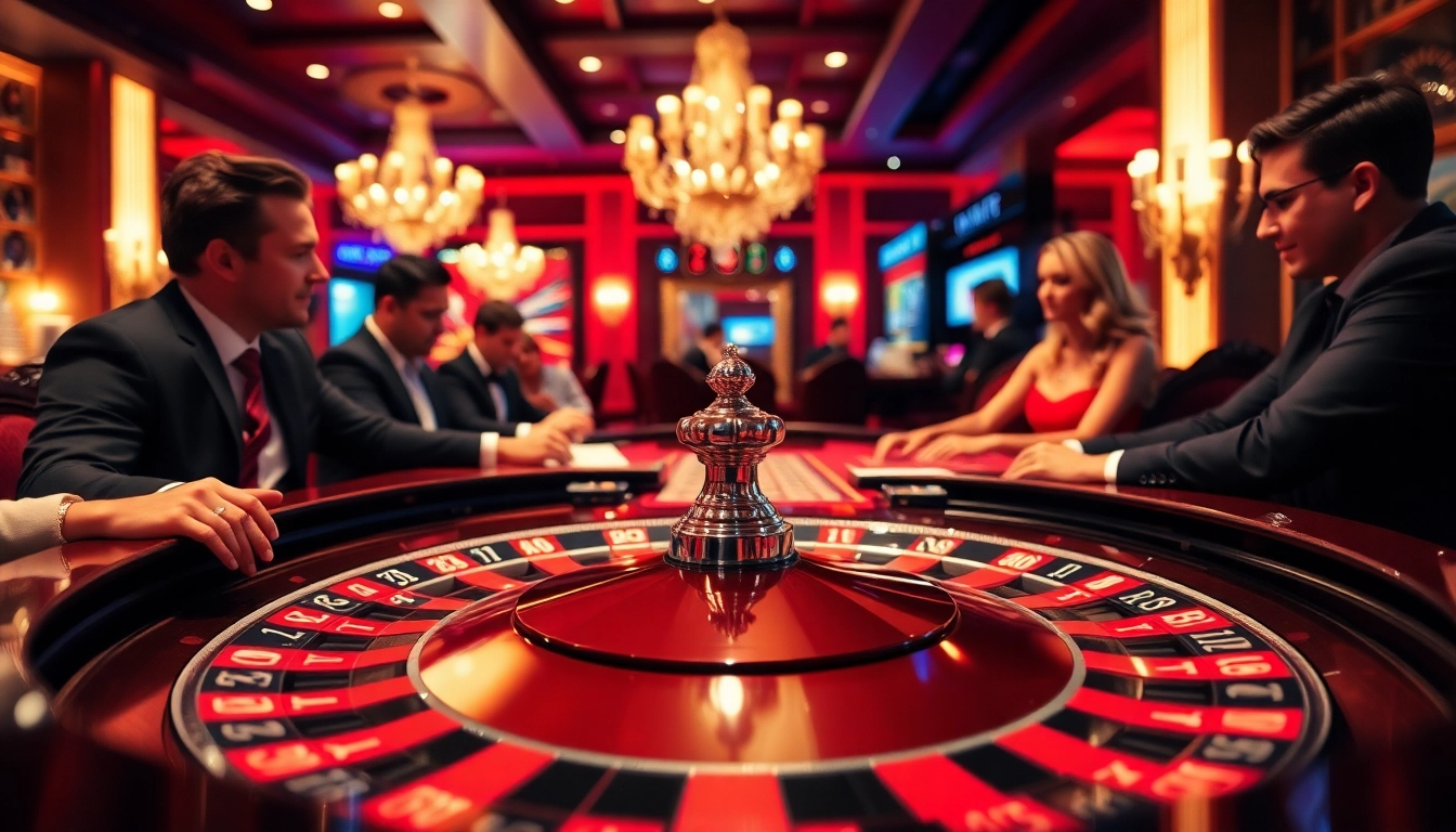 Faszination beim casino spielen am Roulette-Tisch mit lebhaften Tipps und konzentrierten Spielern.