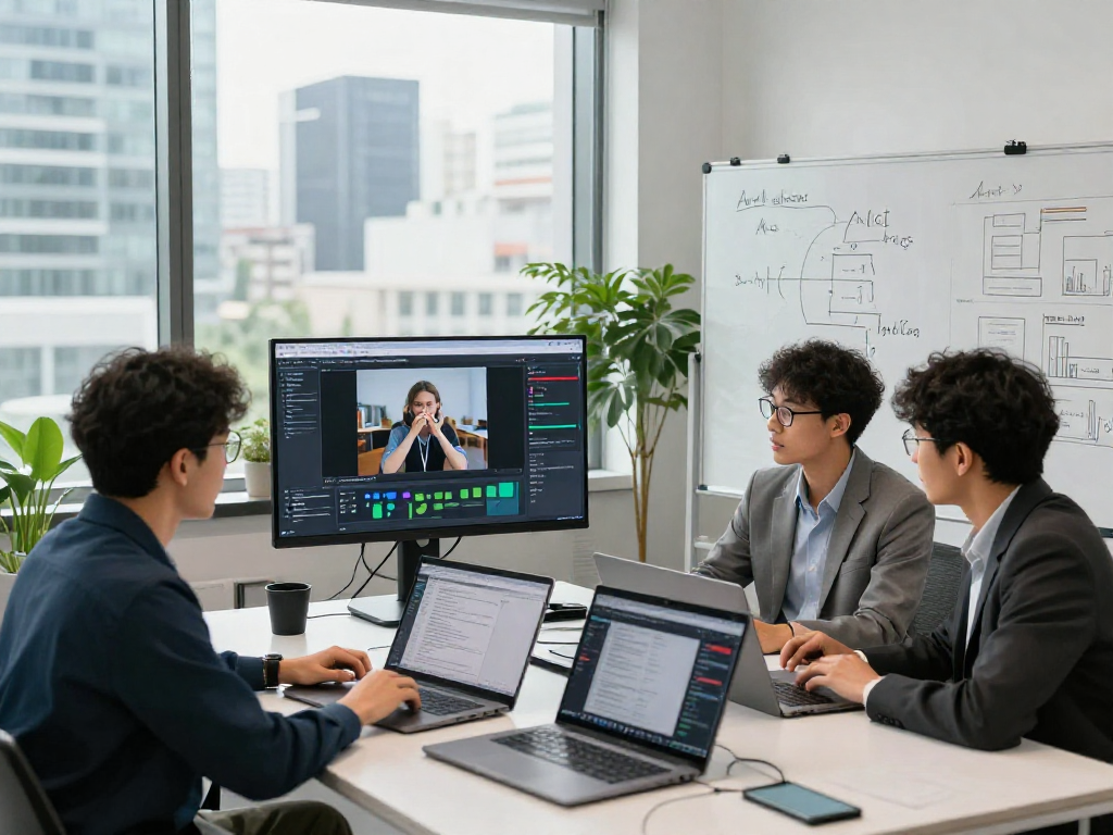 Team reviewing ai detector analytics for effective content moderation in a modern workspace