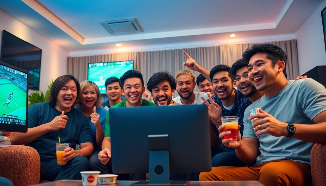 Engaged fans enjoying high-quality sports streaming on 토토스토리.