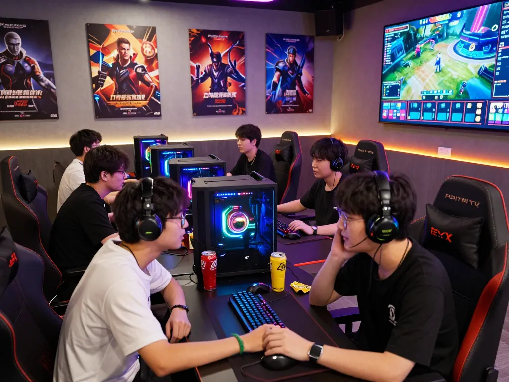 Exciting Game bài hubet88 esports scene showcasing players engaged in intense competitions with vibrant gaming setups.