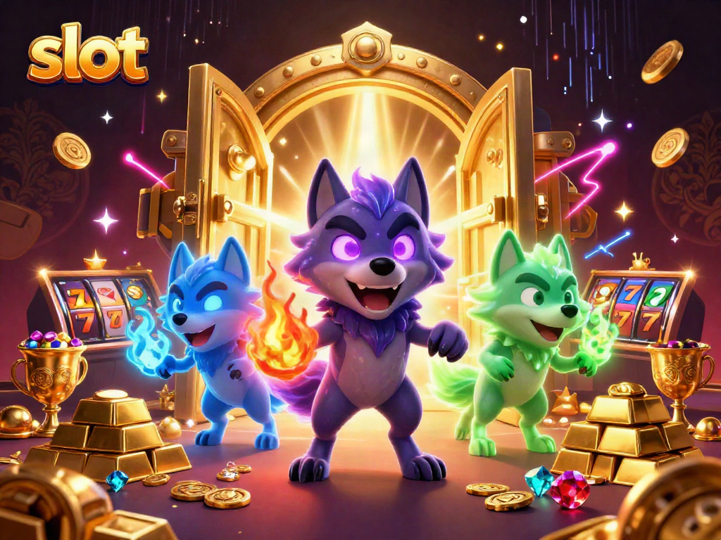 Spin the slot machines with energetic ghostly wolves guarding a treasure of jewels and gold.