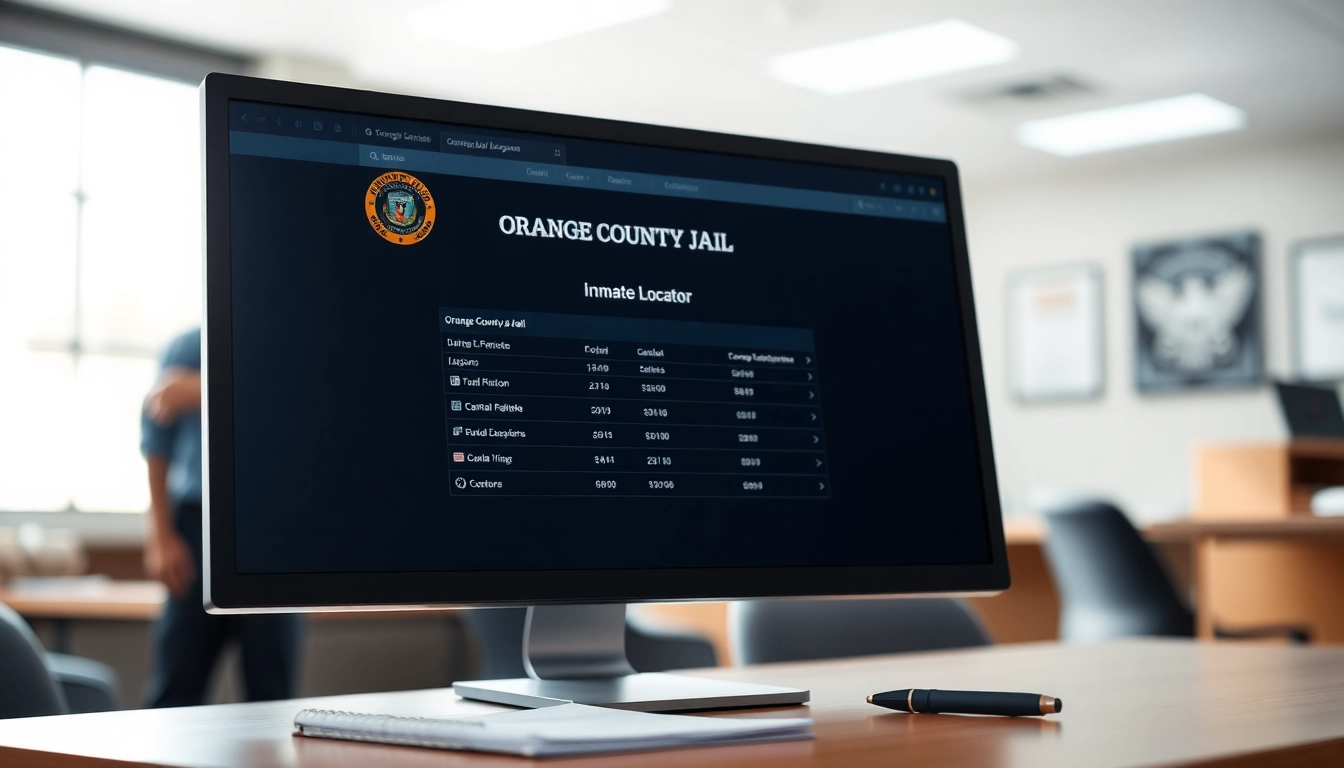 Locate inmates quickly with the Orange County Jail Inmate Locator interface in a professional setting.