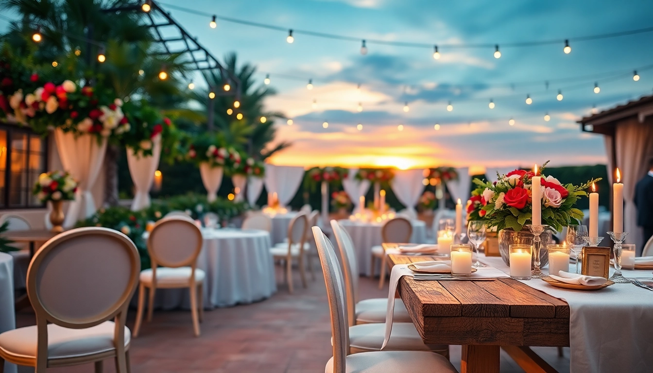 Experience exquisite Wedding Rentals with elegant table settings and floral decorations.