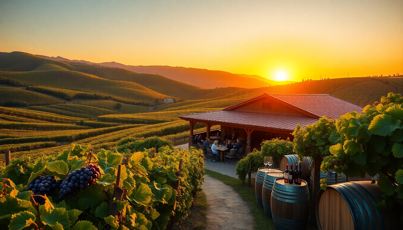 Enjoying the best wineries in California with scenic vineyards and warm sunlight.